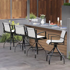 Outdoor Swivel Bar Stool, Aluminum Sling, 2 or 4 Person Set