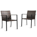 Brown Wicker Stackable Outdoor Dining Chair, Set of 2