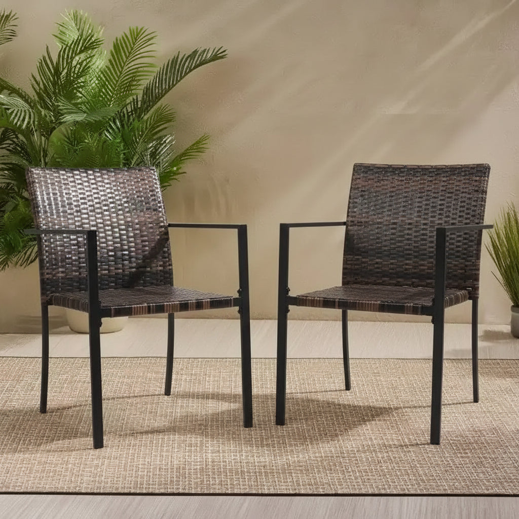 Outdoor 2PCS Wicker Dining Chairs