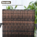 Brown Wicker Stackable Outdoor Dining Chair, Set of 2