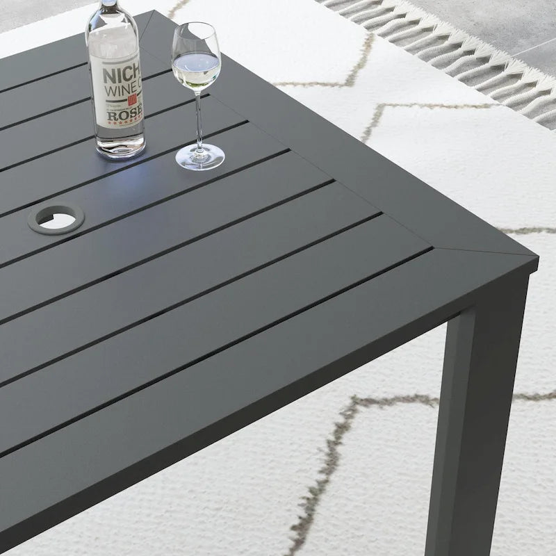 Grey Square Outdoor Dining Table, Seats 4
