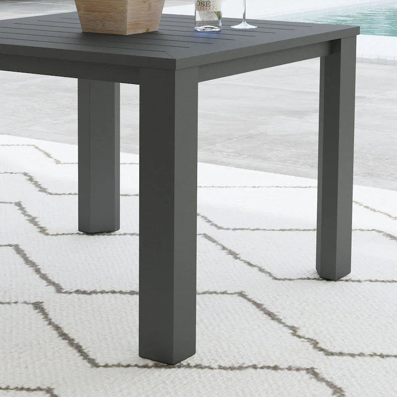 Grey Square Outdoor Dining Table, Seats 4