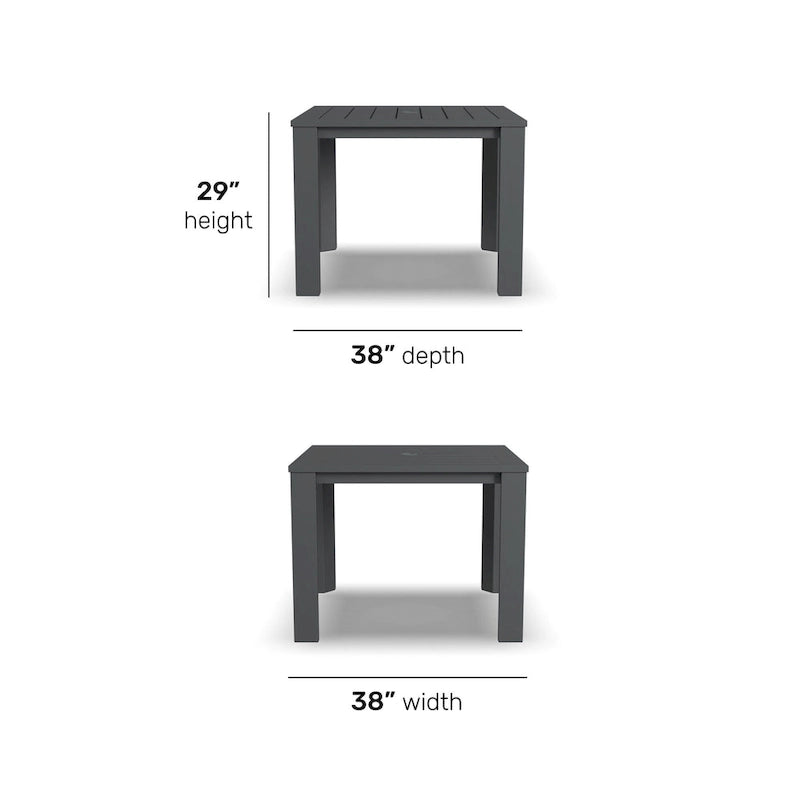Grey Square Outdoor Dining Table, Seats 4