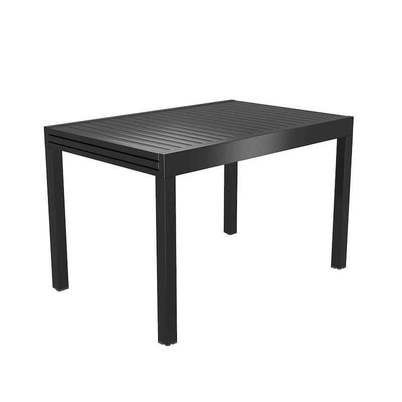 Silver Aluminum Extendable Outdoor Dining Table, Seats 4–8