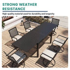 Silver Aluminum Extendable Outdoor Dining Table, Seats 4–8