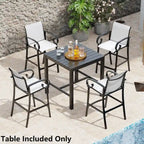 Pellebant Aluminum Outdoor Square Bar Table with Umbrella Hole - 35.4 in L* 35.4 in W * 37.4 in H