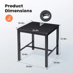 Black Square Outdoor Aluminum Bar Table with Umbrella Hole, Seats 1