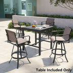 Black Square Outdoor Aluminum Bar Table with Umbrella Hole, Seats 1