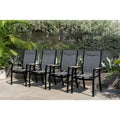 Aluminum Outdoor Dining Chair Set, Wood-Look Finish, 2pc / 4pc