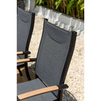 Aluminum Outdoor Dining Chair Set, Wood-Look Finish, 2pc / 4pc