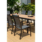 Aluminum Outdoor Dining Chair Set, Wood-Look Finish, 2pc / 4pc