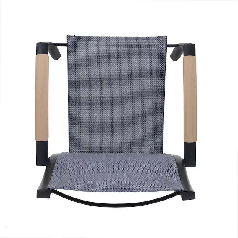 Aluminum Outdoor Dining Chair Set, Wood-Look Finish, 2pc / 4pc