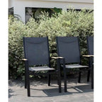 Aluminum Outdoor Dining Chair Set, Wood-Look Finish, 2pc / 4pc