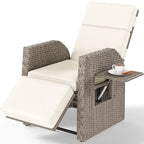 Brown Wicker Outdoor Recliner / Gliding Chair, 1–2 Person
