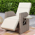 Brown Wicker Outdoor Recliner / Gliding Chair, 1–2 Person