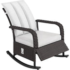 Brown Wicker Outdoor Recliner / Gliding Chair, 1–2 Person