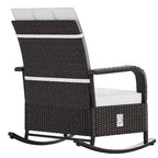 Brown Wicker Outdoor Recliner / Gliding Chair, 1–2 Person