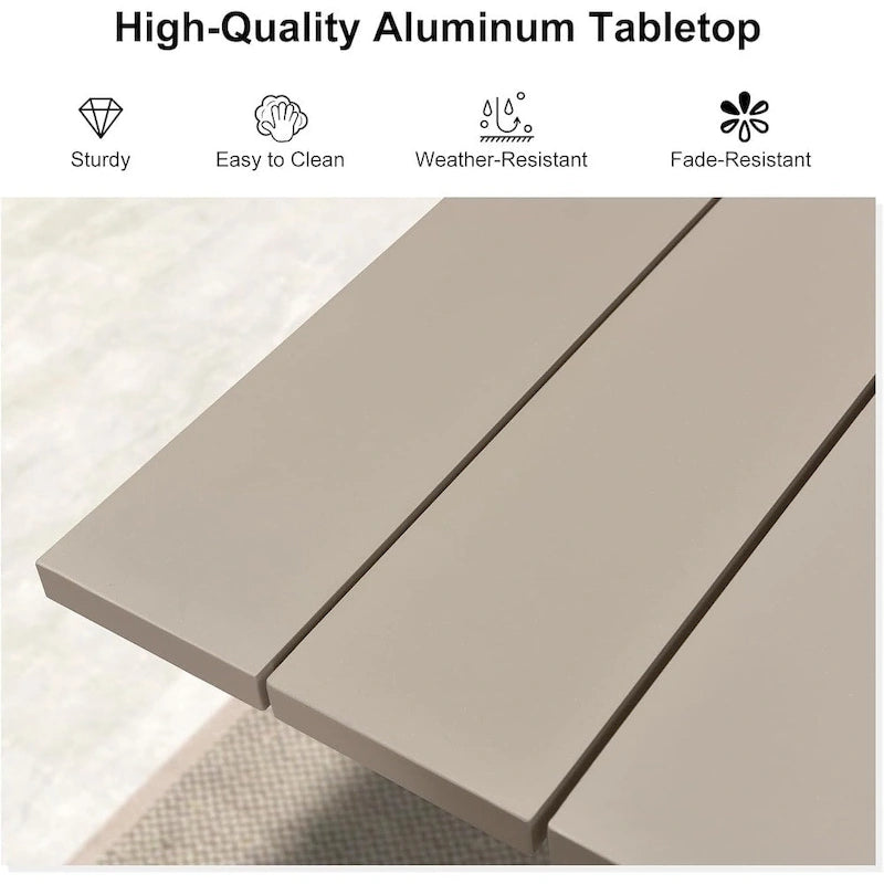 Brown / Grey Rectangular & Square Outdoor Aluminum Dining Set – 7 / 9 / 11 Pieces