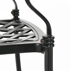 Black Cast Aluminum Armrest Patio Dining Chairs, Set of 2